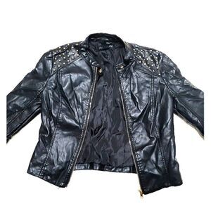 Forever 21 Black Faux Leather Studded Jacket